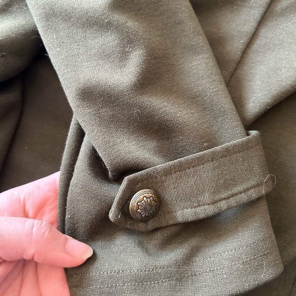 Modcloth military jacket womens size Large army green knit blazer - Picture 5 of 8